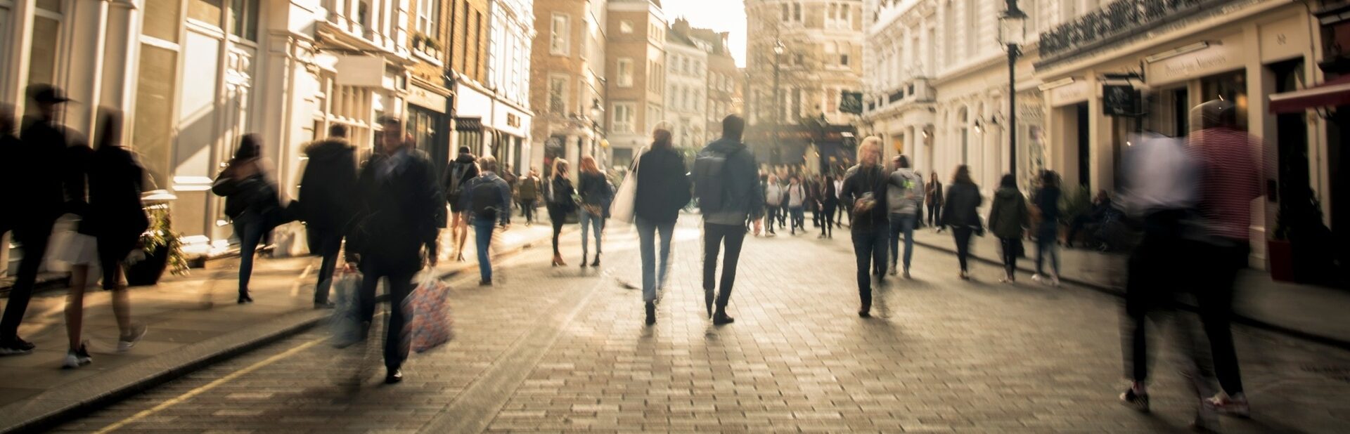A busy high street.